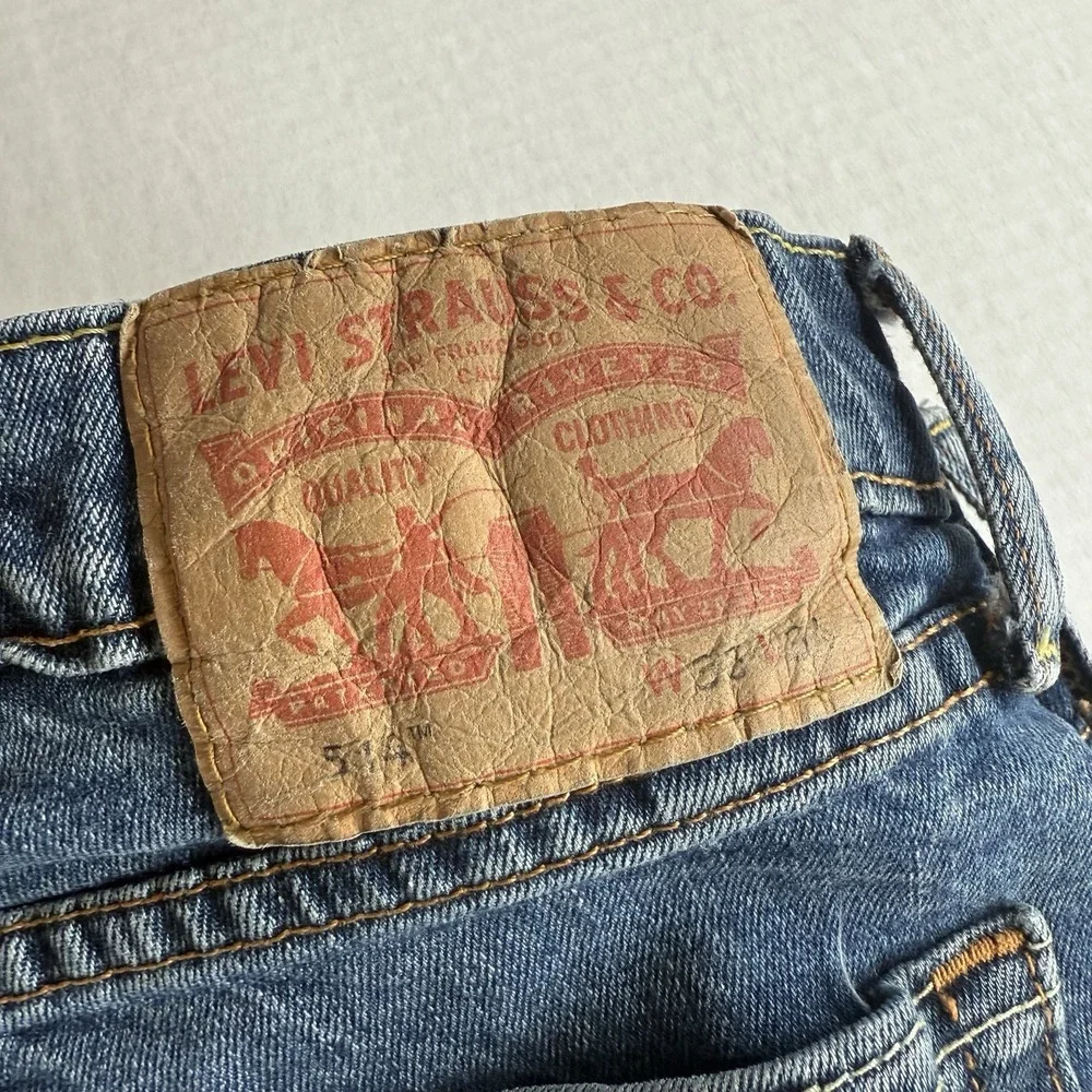 Levi's‎ 514 Jeans Mens 34X32 Blue Cotton Denim Straight Dark Indigo Wash Red Tab